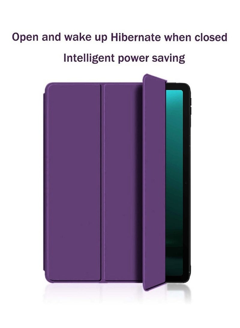 Techie جراب خلفي ذكي قابل للطي ثلاثي الطيات مع وظيفة الإيقاظ/السكون التلقائي لجهاز Samsung Galaxy Tab S9 FE 5G مقاس 10.9 بوصة/Galaxy Tab S9 مقاس 11 بوصة 2023 - أرجواني - Image 3