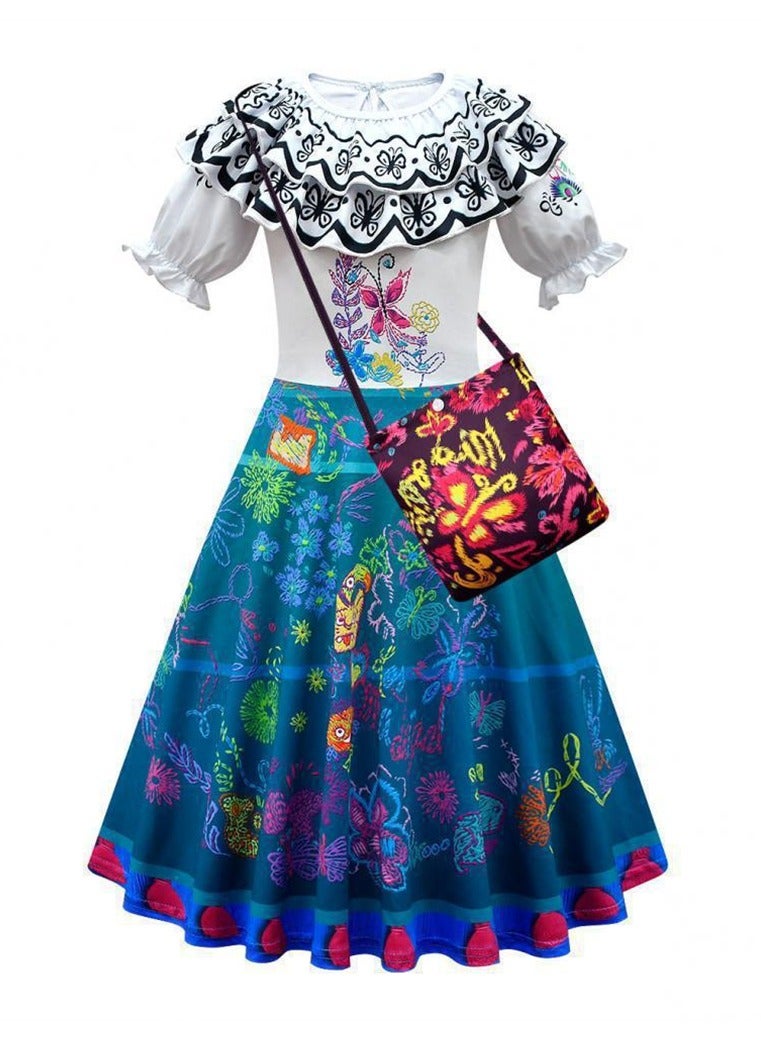 M MIAOYAN Magic Princess Dress Costume Cosplay Outfit For Kids Girls With Bag  - Image 1