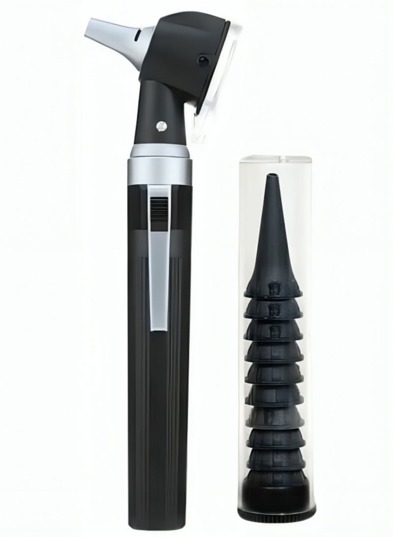 TNM Medical Optical Fiber Otoscope LED | ENT Ear Inspection Diagnostic Device – Black - Image 2