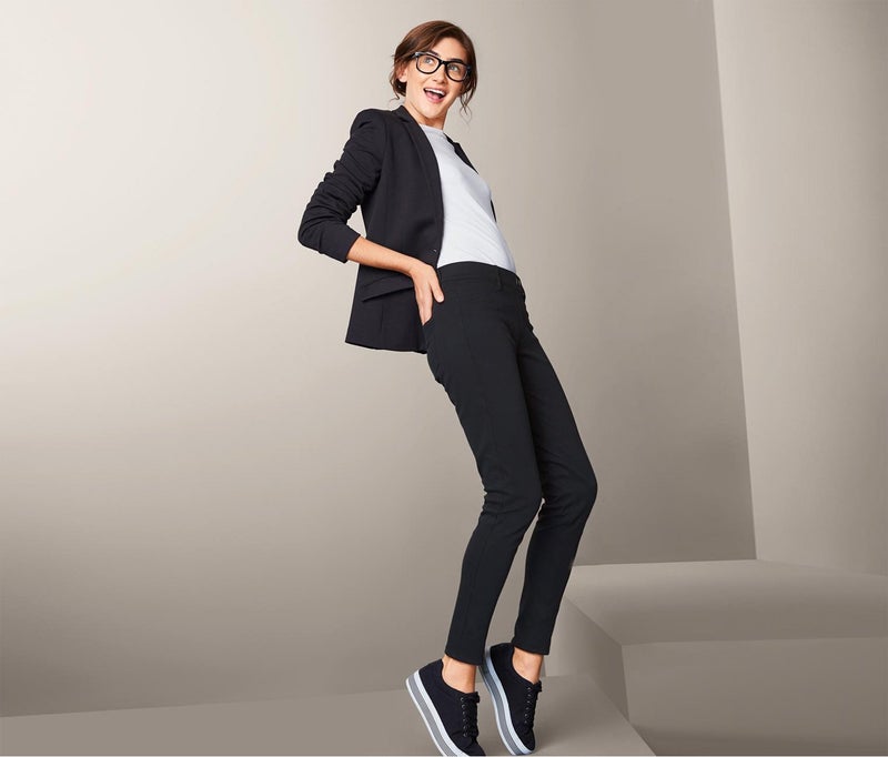 Tchibo Women Regular Fit Plain Skinny Pants, Black - Image 1