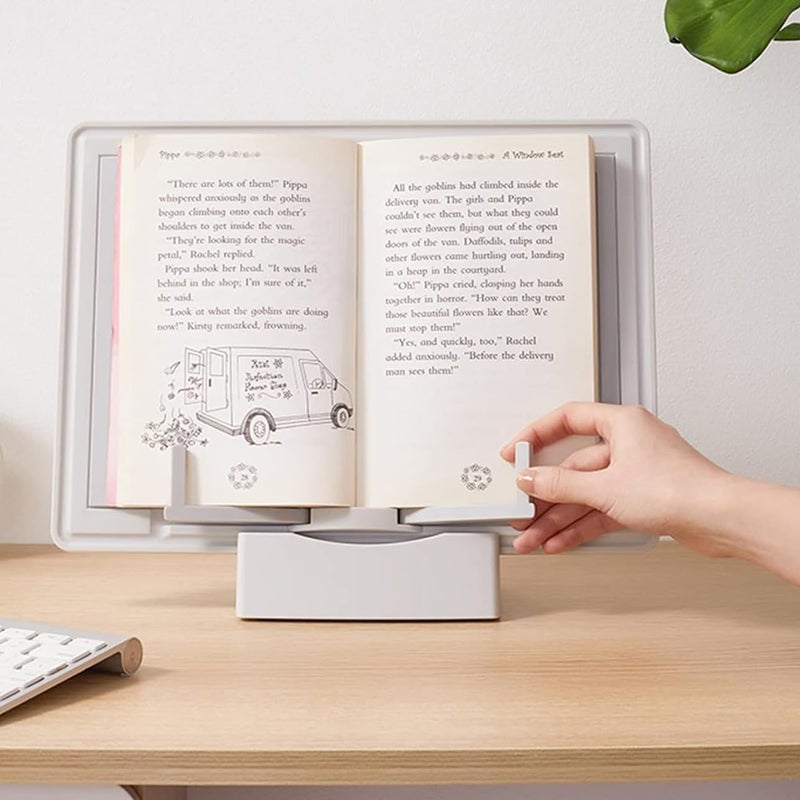 oddpod ™ Jielisi 3-in-1 Multifunction Ergonomic Book Holder with Support Stand/Portable Hands Free Magnetic White Board Cum Paper Clipboard with Stand, Two Markers, Page Clip & Pen - Image 4