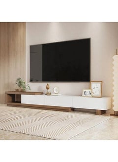 هومزمارت طاولة تلفاز ام دي اف و خشب سويدي ابيض و بني - 280×40×45 سم  - Image 1