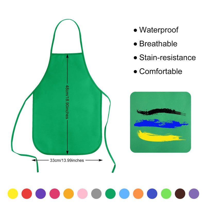 KUUQA 16 Pack Kids Art Aprons Children Painting Aprons Art Smocks Bulk for Craft Home Kitchen Classroom - Image 3