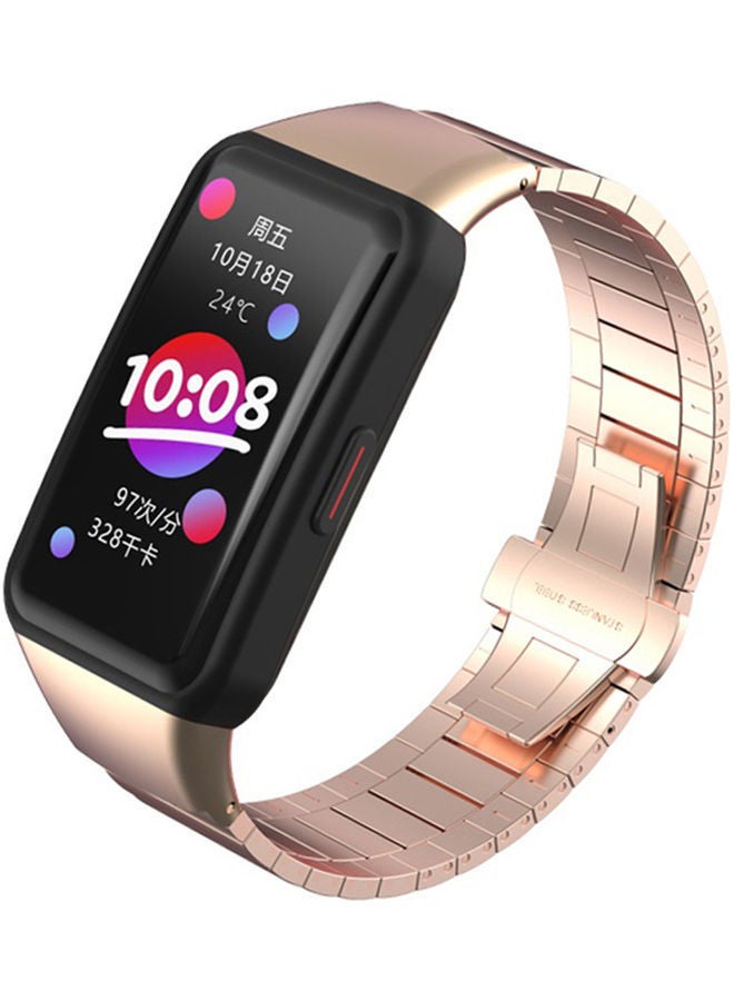 NIBEMINENT Replacement Bracelet Strap For Honor Band 6 Rose Gold  - Image 2
