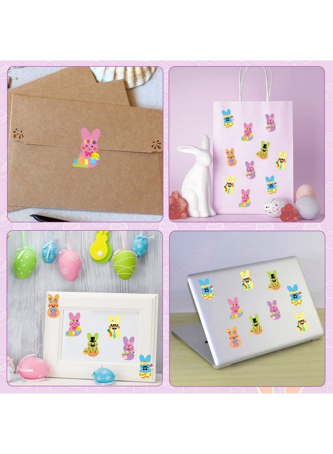 Haooryx Easter DIY Bunny Stickers - 300PCS Make A Face Bunny Stickers Roll Summer Make Your Own Mix and Match Chicks Games Prizes Kids' School Rewards Activities DIY Art Paper Craft Kit Hello Spring - Image 5