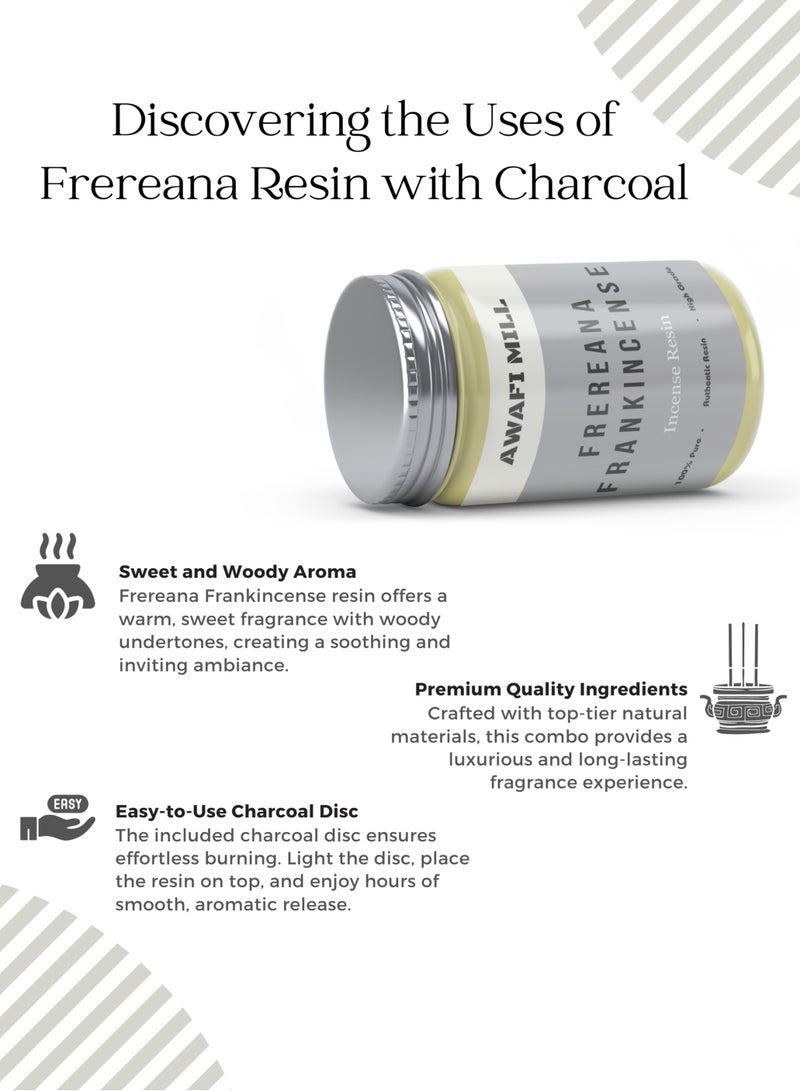 Awafi Mill Frereana Frankincense Resin | Premium Boswellia Tree Resin with Triangle Charcoal Tablet - Image 2
