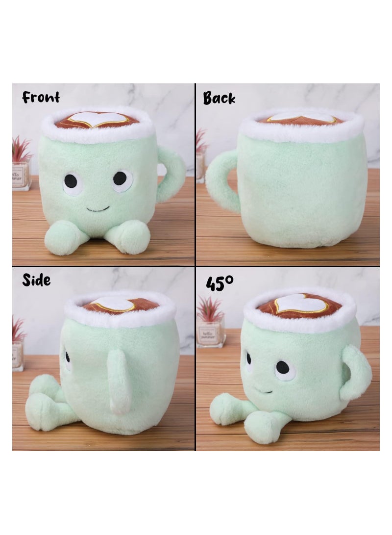 KASTWAVE Coffee Mug Coffee Plush Toy, Cuddly Coffe Cup Doll, Stuffed Coffee Mug Plushie Pillow Doll, Amusing Plush Mug Gift for Every Age, Green  - Image 3