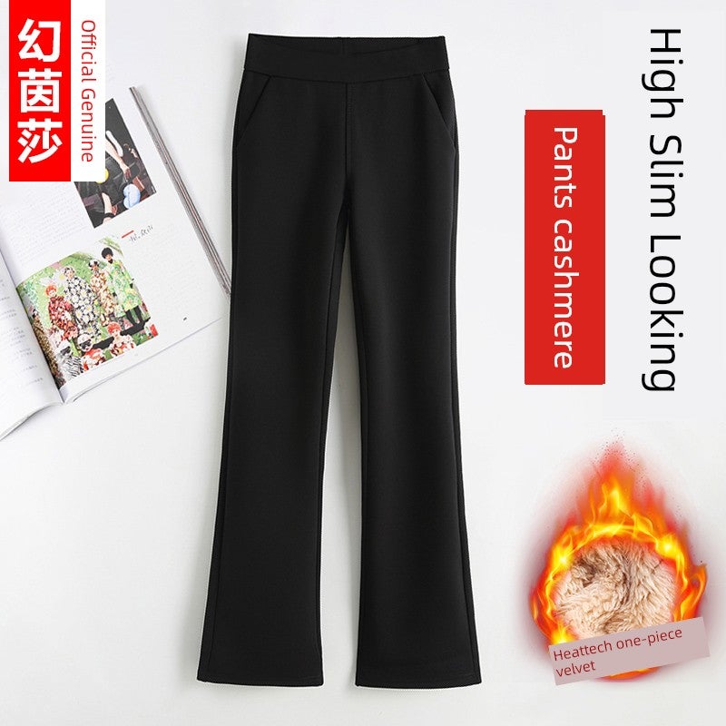 Black flared pants for children's spring and autumn 2025 new short casual suit pants nine-minute mother bell-bottom pants - Image 2