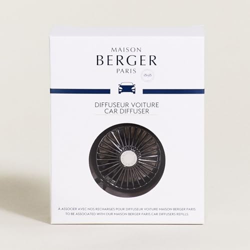 Maison Berger معطر هواء السيارة الفاخر من MAISON BERGER - مشبك تهوية قابل لإعادة التعبئة، موزع عطر للتهوية في السيارة، مصنوع في فرنسا، عطر قابل للتعديل (لا تشمل الكبسولات/إعادة التعبئة، قطر 1.75 بوصة) - تشطيب معدني رمادي غامق - Image 5