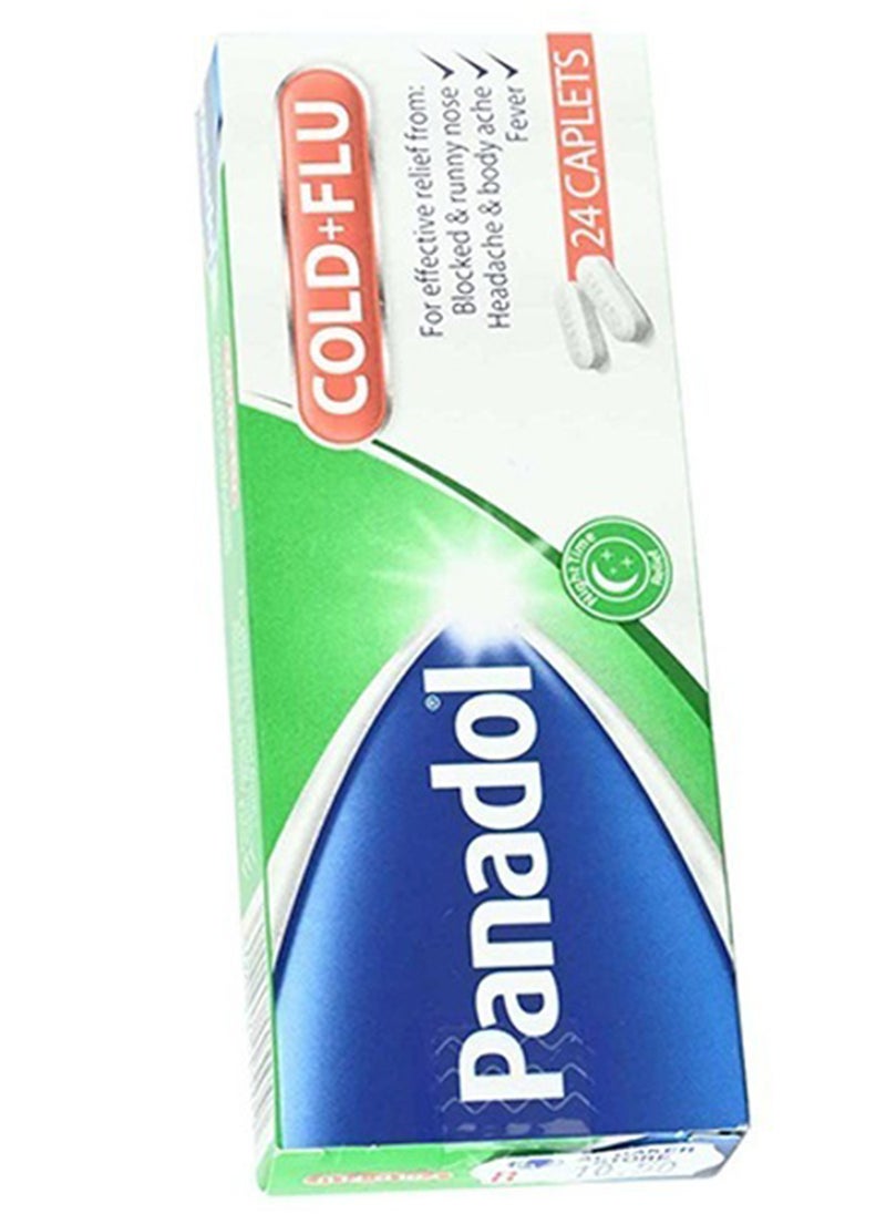 Panadol Colds and Flu Relief Blocked and Runny Nose Headache Body Ache and Fever Non-Drowsy  24 Caplets 