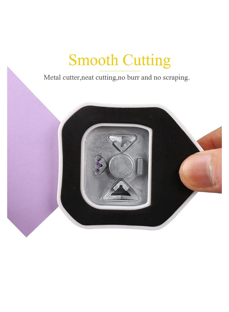 SYOSI Corner Cutter 3 in 1 Hole Punch 5mm 10mm 15mm 3-Way Flat Angle for Paper Craft DIY Projects Photo Card Making and Scrapbooking Crafting Handmade Activity Yellow - Image 2