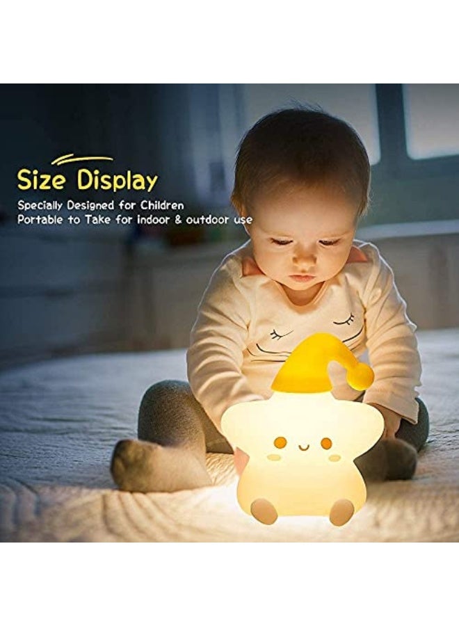 مصباح ليلي للأطفال، مصباح ليلي لطيف لغرف الأطفال، مصباح ناعم ومرن وملون قابل للشحن، هدية عيد ميلاد نجمي. - Image 5