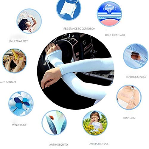 Dressify®High Performance Fingure Arm Sleeves for Athletic Fingure Arm Sleeves Perfect for Cricket, Bike Riding, Basketball, Baseball, Running & Outdoor Activities Beige, White, Sky Blue - Image 5