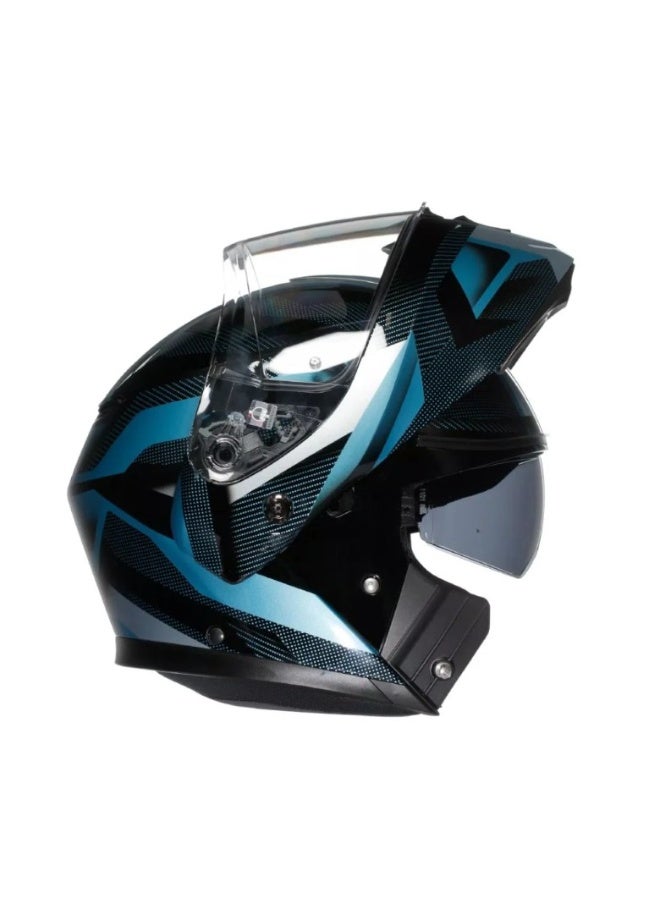 AGV STREETMODULAR E2206 MPLK LEDRO MATT BLACK/POWDER BLUE Helmet M
