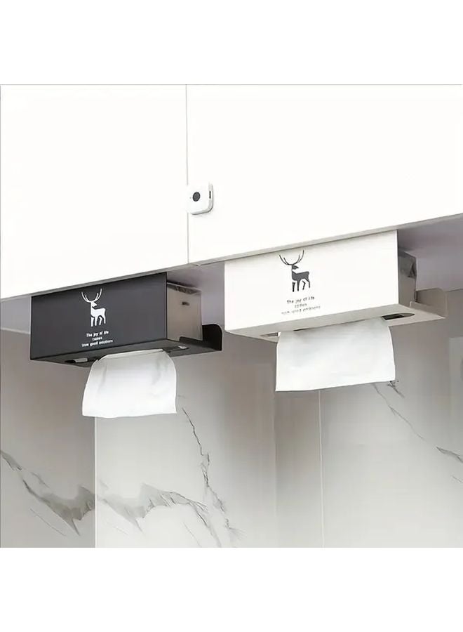 حامل ورق المطبخ الأسود ذو التثبيت اللاصق بدون حفر بتصميم رأس الأيل - Image 2