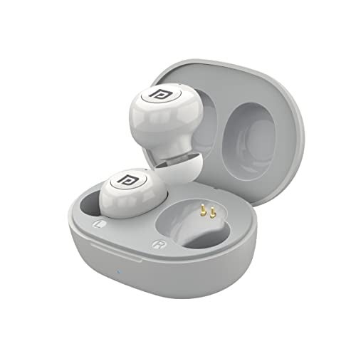 Portronics Harmonics Twins S3 Smart TWS Bluetooth 5.2 Earbuds with 20 Hrs Playtime, 8mm Drivers, Type C Charging, IPX4 Water Resistant, Low Latency, Lightweight Design(White) - Image 1