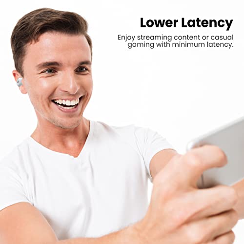 Portronics Harmonics Twins S3 Smart TWS Bluetooth 5.2 Earbuds with 20 Hrs Playtime, 8mm Drivers, Type C Charging, IPX4 Water Resistant, Low Latency, Lightweight Design(White) - Image 3