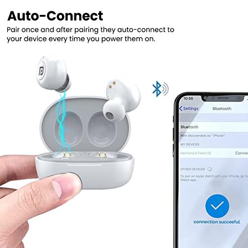 Portronics Harmonics Twins S3 Smart TWS Bluetooth 5.2 Earbuds with 20 Hrs Playtime, 8mm Drivers, Type C Charging, IPX4 Water Resistant, Low Latency, Lightweight Design(White) - Image 4