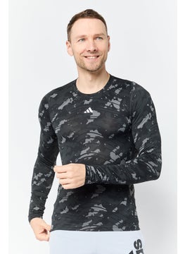Adidas Men Sportswear Fit Long Sleeves Training T-Shirt, Multicolor  - Image 1