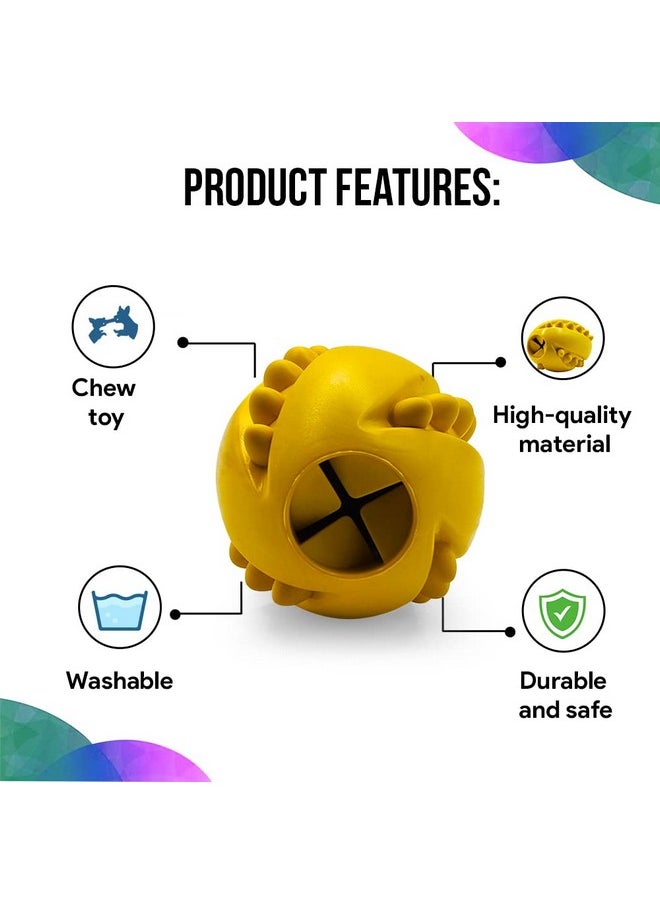 Goofy Tails - Dog Ball Dog Toys | Rubber Studded Rugby Ball For Dogs| Non-Toxic Chew Toys For Dogs | Yellow Rugby Ball For Dog | Dog Toy For All Breeds| Ideal Dog Balls For Medium And Large Dogs - Image 1