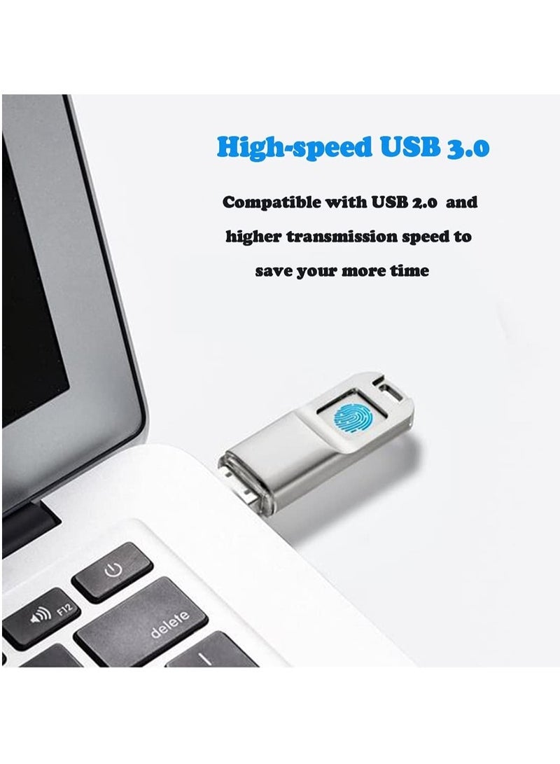 Fingerprint USB3.0 Encrypted Flash Drive 64G Memory Stick Pen Zip Drive Biometric Security Protection Thumb Drive for PC Smartphone Laptop. - Image 4
