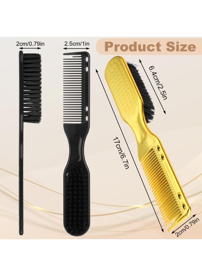 FLOVAZO Professional Double-Sided Beard Brush & Comb Set - 3 Pack Premium Grooming Tool with Natural Bristles for Barbershop, Home & Travel - Gentle Detangling & Styling for All Beard Types - Image 5