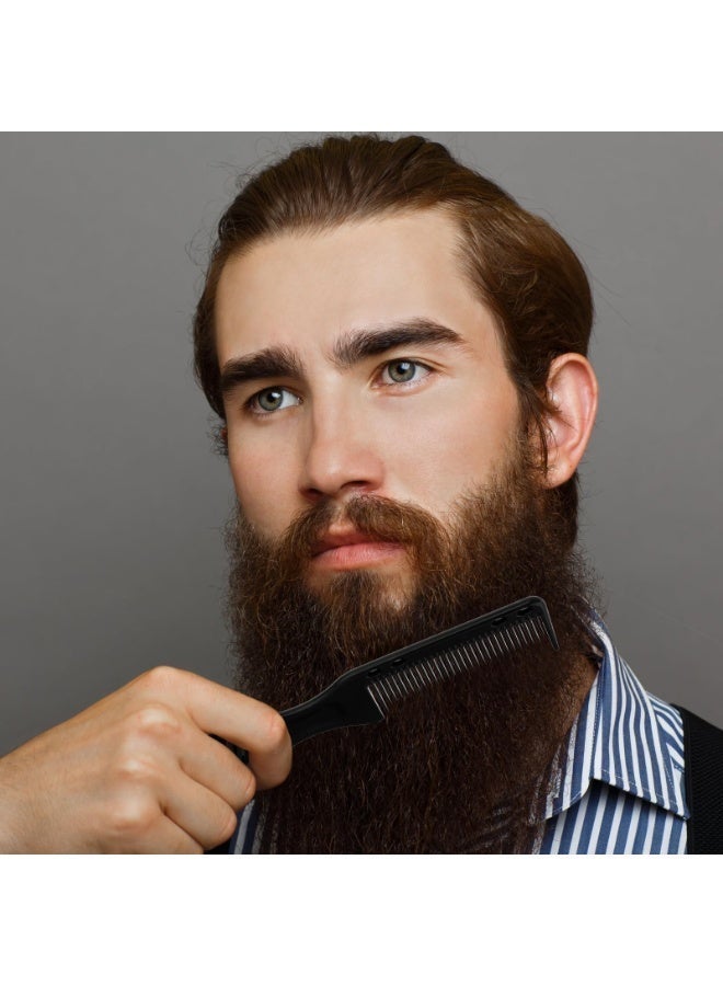 FLOVAZO Professional Double-Sided Beard Brush & Comb Set - 3 Pack Premium Grooming Tool with Natural Bristles for Barbershop, Home & Travel - Gentle Detangling & Styling for All Beard Types - Image 3