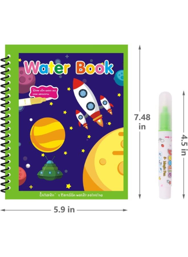 Generic Cartoon Magic Water Paint Coloring Book With Pen Children Kids Education Teaching Sketch Draft DIY Drawing Graffiti Comics Album  - Image 3