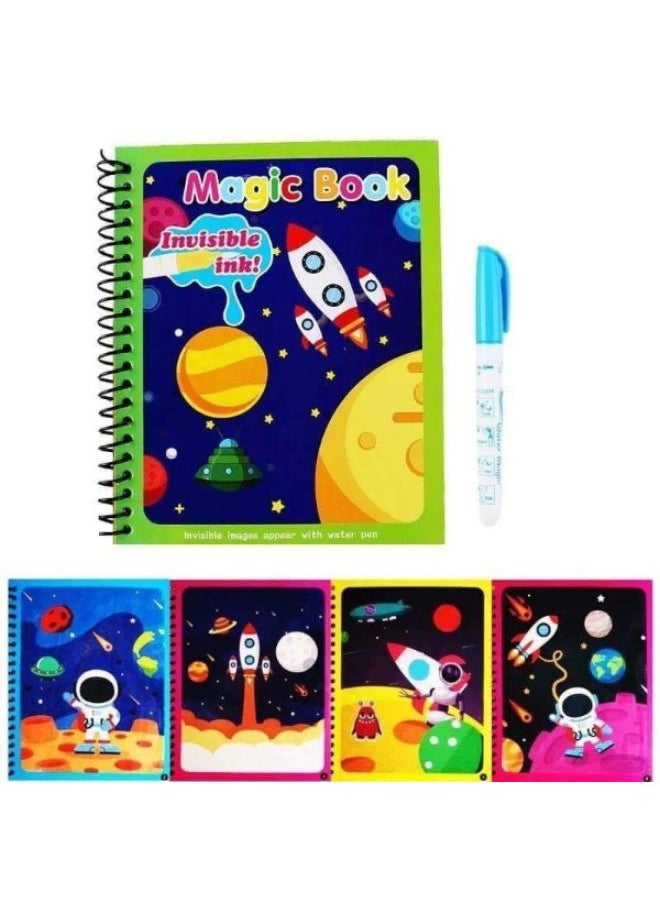 Generic Cartoon Magic Water Paint Coloring Book With Pen Children Kids Education Teaching Sketch Draft DIY Drawing Graffiti Comics Album  - Image 2