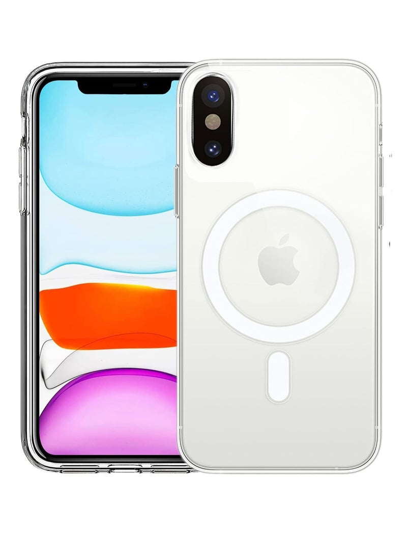 ten.tech Ten tech Magnetic Clear Case Designed for iPhone XS MAX – Compatible with MagSafe Charger, Support Magnetic Car Mount Wireless Charging, Soft Press Buttons Scratch Resistant – ten tech - Image 1