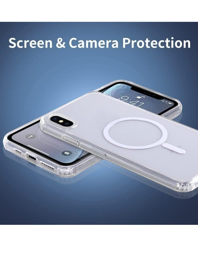 ten.tech Ten tech Magnetic Clear Case Designed for iPhone XS MAX – Compatible with MagSafe Charger, Support Magnetic Car Mount Wireless Charging, Soft Press Buttons Scratch Resistant – ten tech - Image 2