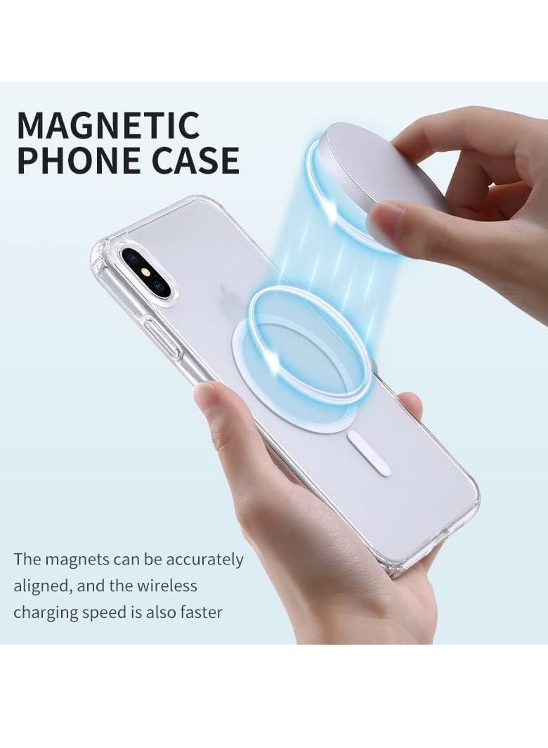 ten.tech Ten tech Magnetic Clear Case Designed for iPhone XS MAX – Compatible with MagSafe Charger, Support Magnetic Car Mount Wireless Charging, Soft Press Buttons Scratch Resistant – ten tech - Image 4