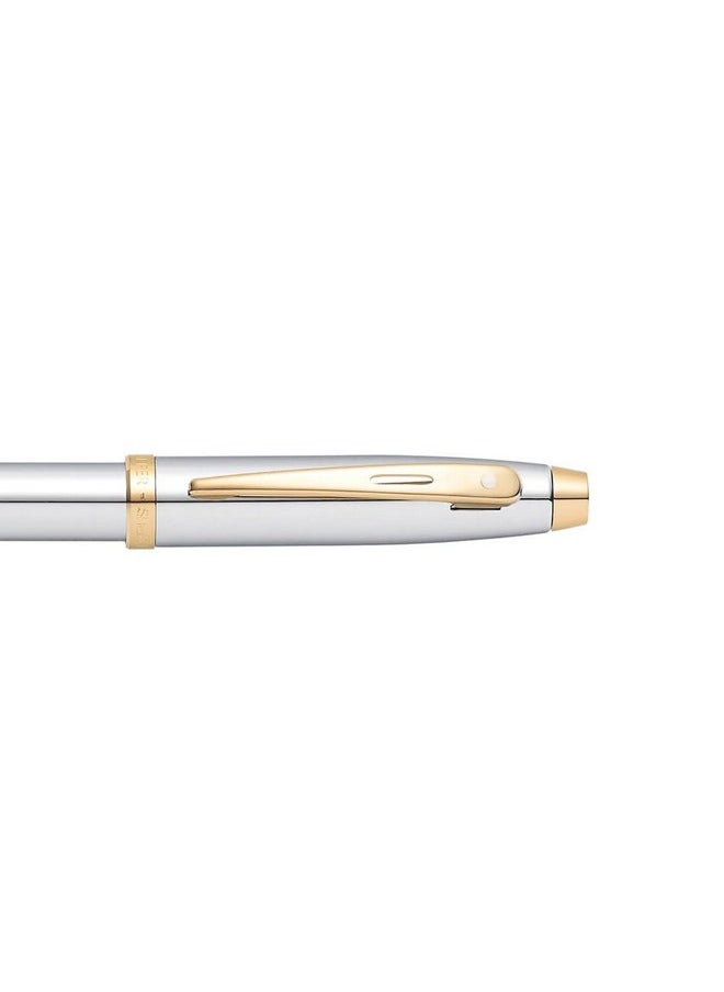شيفر قلم حبر جاف Sheaffer 9340 Gift 100 - كروم لامع مع حواف ذهبية اللون  - Image 5