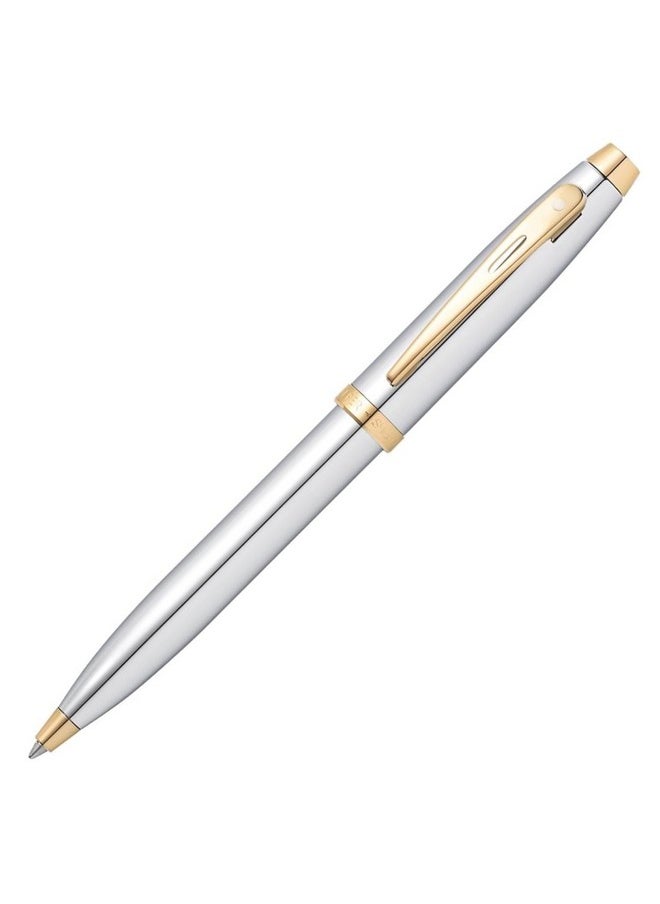 شيفر قلم حبر جاف Sheaffer 9340 Gift 100 - كروم لامع مع حواف ذهبية اللون  - Image 4