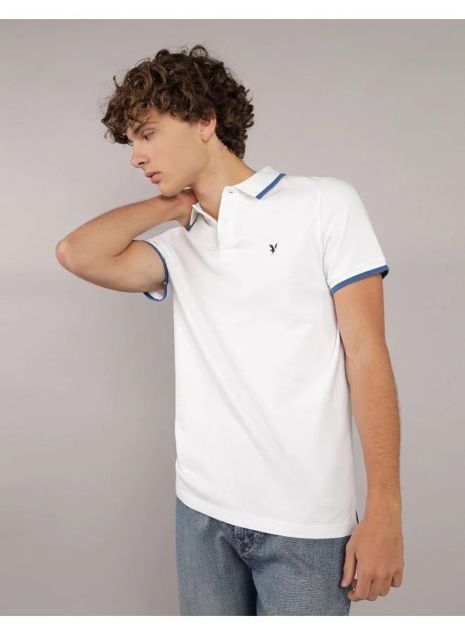 American Eagle AE Tipped Flex Pique Polo Shirt