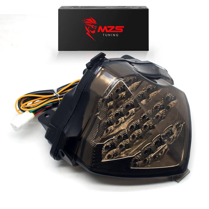 MZS Motorcycle Tail Light LED Integrated Turn Signal Blinker Smoke Compatible with YZF R1 YZFR1 RN12 2004 2005 2006