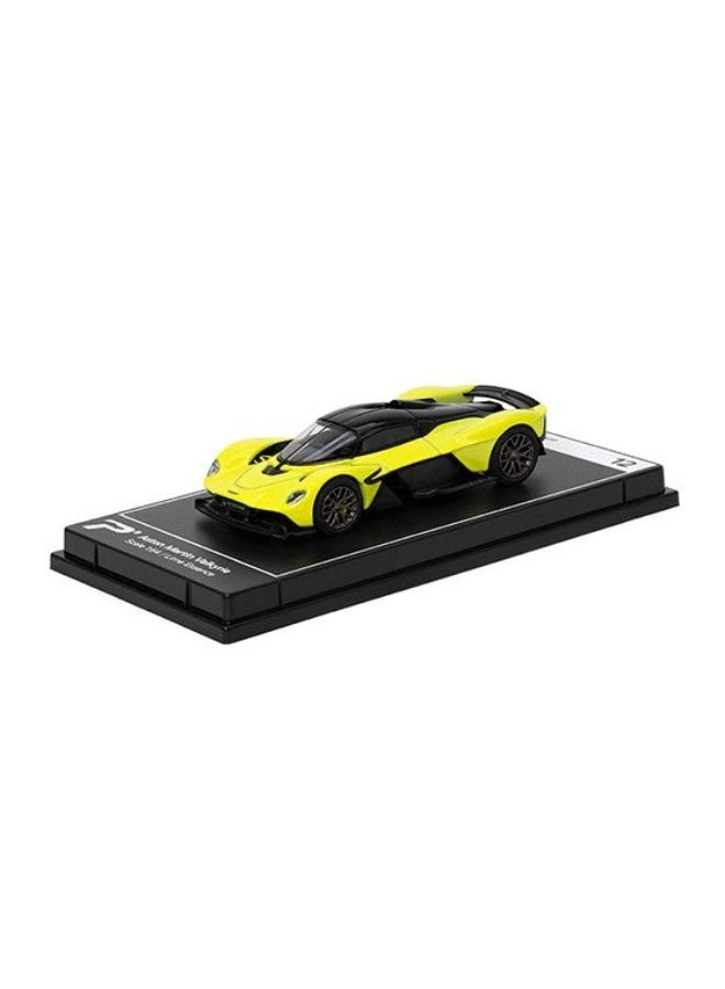 PosterCars 1:64 Scale Aston Martin Valkyrie Lime Essence Hypercar – League Collection No. 12 Diecast Model Car - Image 1