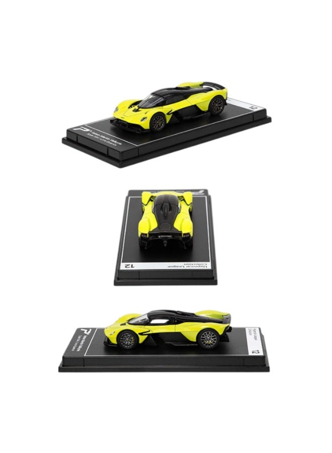 PosterCars 1:64 Scale Aston Martin Valkyrie Lime Essence Hypercar – League Collection No. 12 Diecast Model Car - Image 2