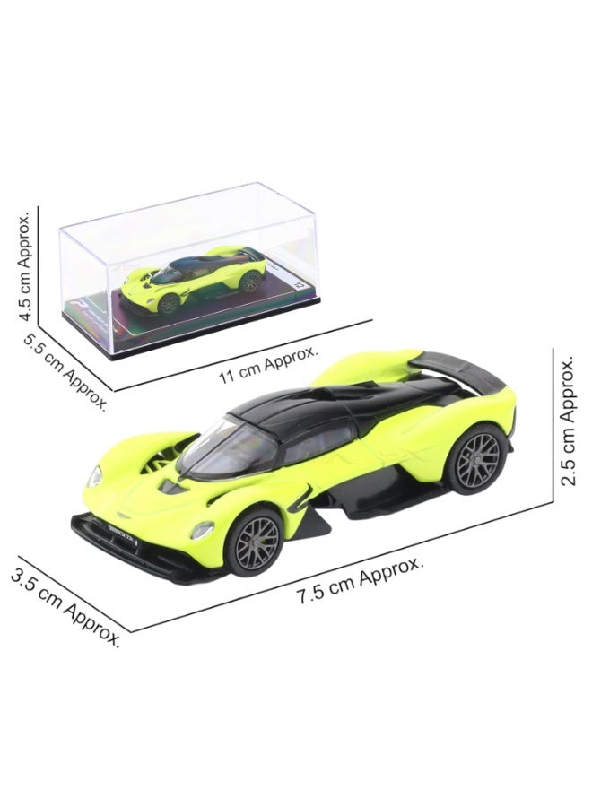 PosterCars 1:64 Scale Aston Martin Valkyrie Lime Essence Hypercar – League Collection No. 12 Diecast Model Car - Image 4