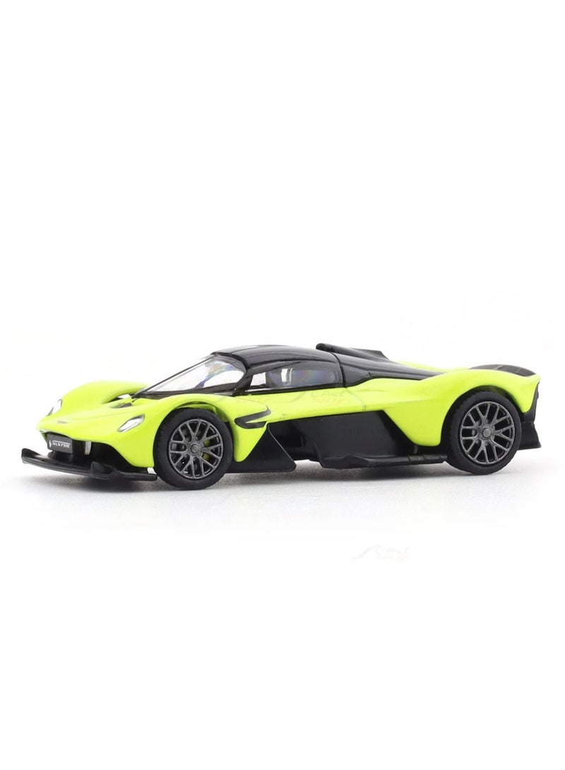 PosterCars 1:64 Scale Aston Martin Valkyrie Lime Essence Hypercar – League Collection No. 12 Diecast Model Car - Image 5