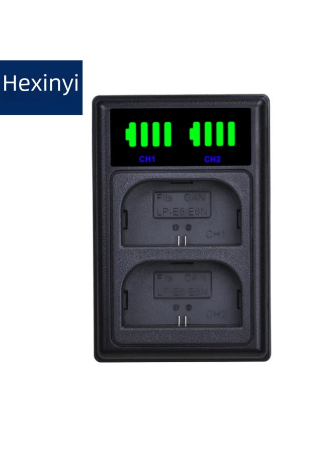 Beauenty Lp-e6 Camera Charger Vertical Double Charging E10 W126 E12 E17 2l El14 Fw50 Digital Computer Accessories-Color:BLN-1 - Image 1