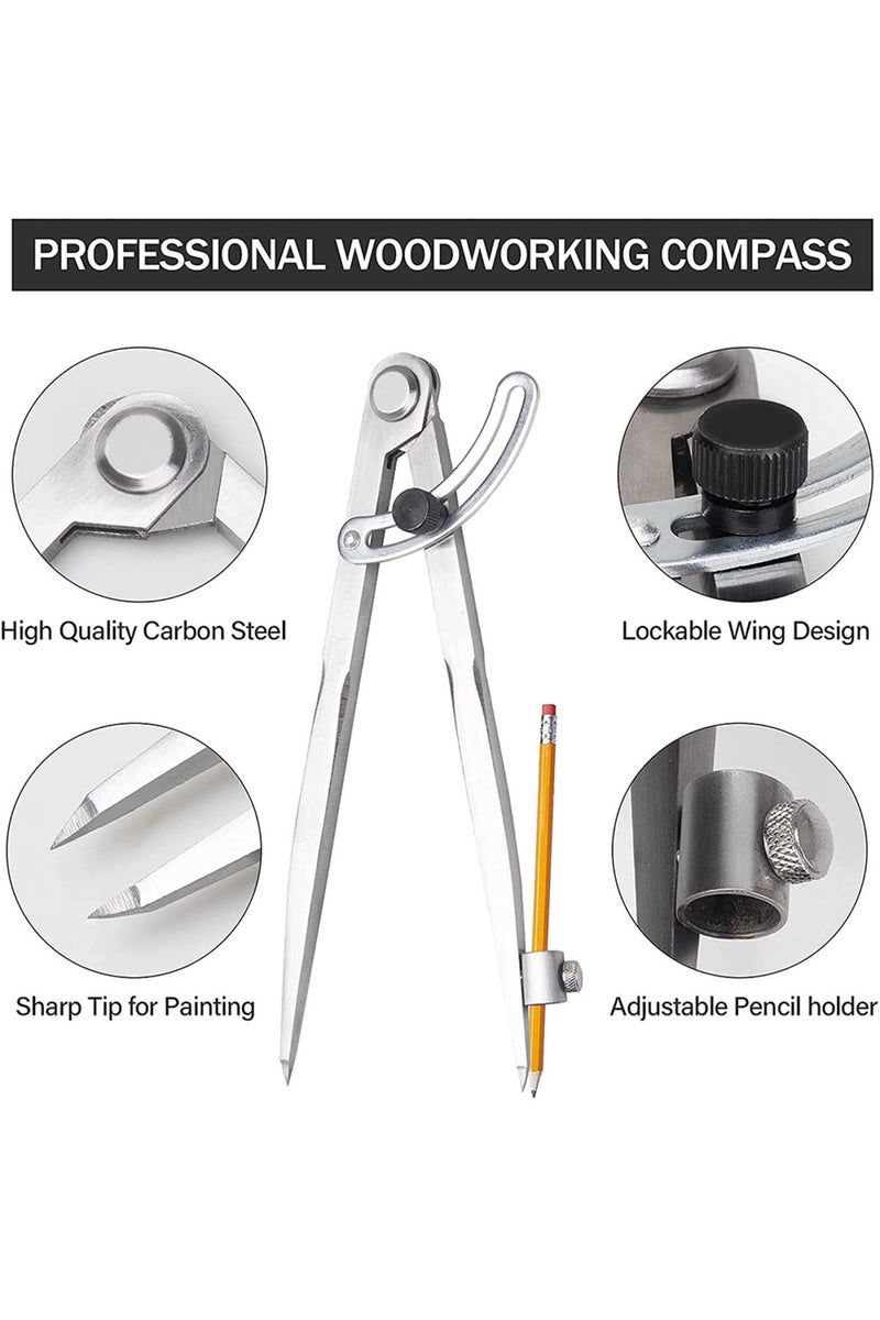 erorex 300mm Woodworking Compass Drawing Carpenter Compass 100MM-300MM Circular Marking Tool Design Layout - Image 3