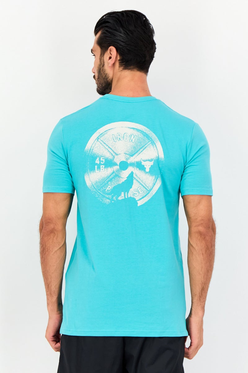 UNDER ARMOUR تي شيرت رياضي قصير الأكمام للرجال من أندر أرمور X مشروع روك، أخضر - Image 3