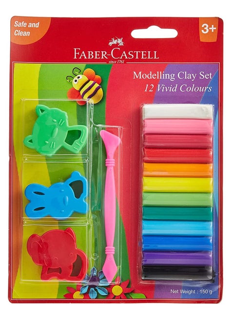 12-Piece Modelling Clay Set Assorted Colors