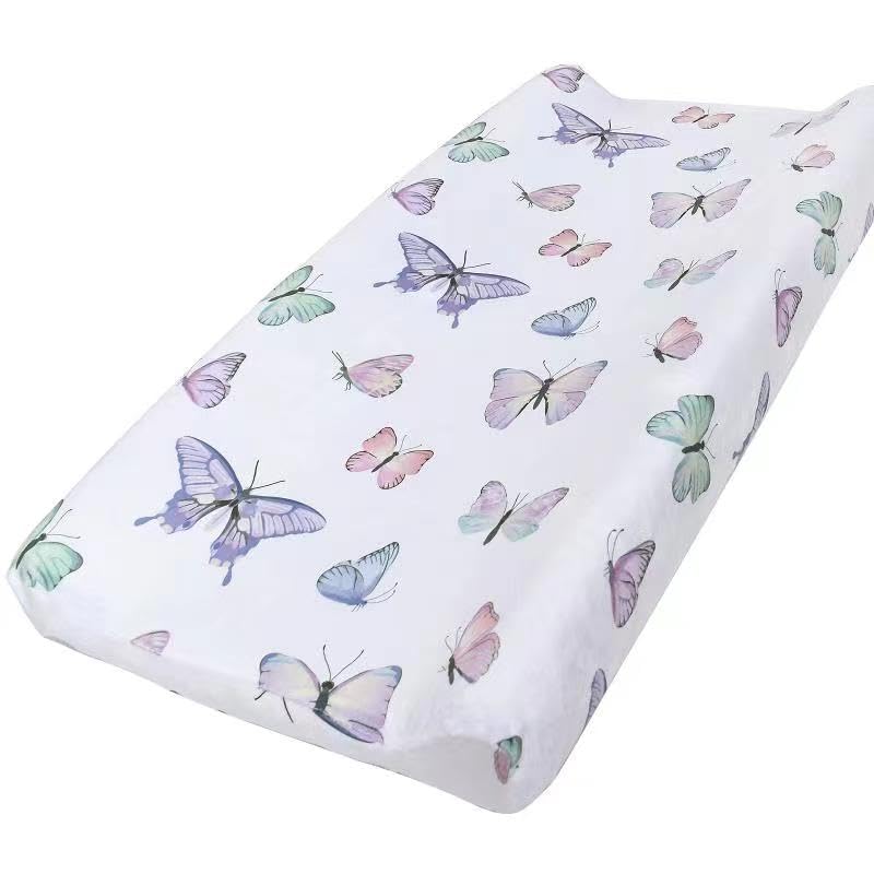 iEvolve Changing Pad Cover Ultra Soft Minky Dots Changing Table Cover Breathable Changing Table Sheet Diaper Changing Pad Cover for Baby Boys Girls (Butterfly)