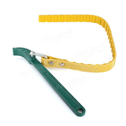 Inditrust Inditrust Box End Belt Type Oil Filter Wrench Auto Tool Engine Box Spanner Oil Fuel Filter Wrench Tool Spanner Key Tool Yellow 225 Single Sided Adjustable Wrench 9 inch with GLOVES  - Image 3