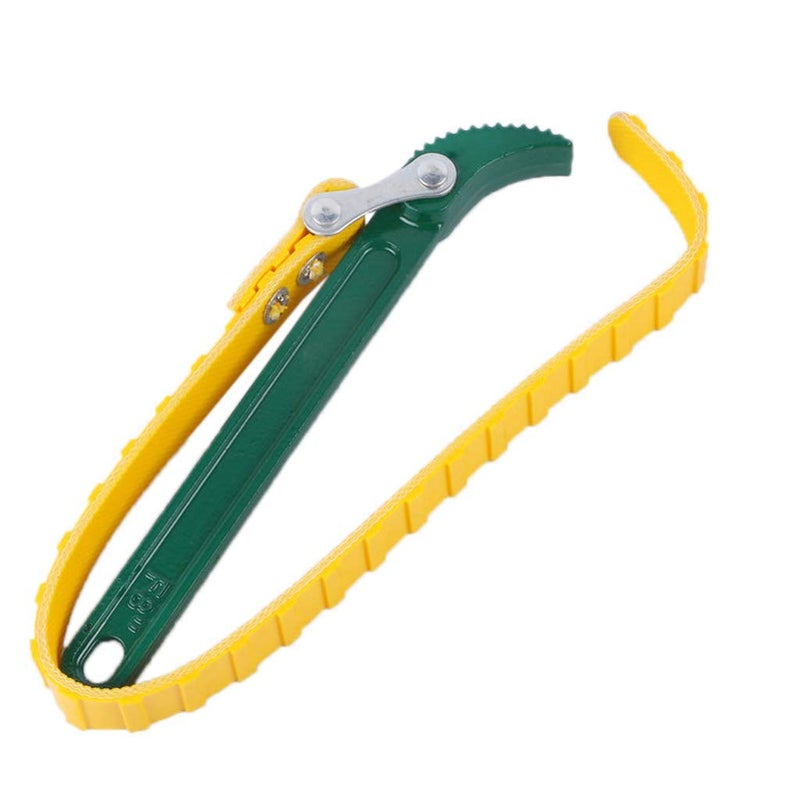 Inditrust Inditrust Box End Belt Type Oil Filter Wrench Auto Tool Engine Box Spanner Oil Fuel Filter Wrench Tool Spanner Key Tool Yellow 225 Single Sided Adjustable Wrench 9 inch with GLOVES  - Image 2