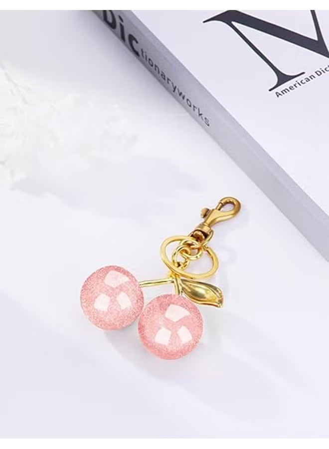 Hirospace Cherry Bag Charm & Car Accessory,Sparkling Resin & Metal Cherry Decor for Purses and Bags,Gifts For Women - Image 4