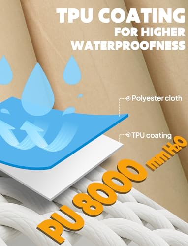 ANYOO Women's Waterproof Raincoat Lightweight Rain Jacket Hooded Long Rain Coat with Pockets for Adults Outdoor Activities(Khaki) One Size - Image 3