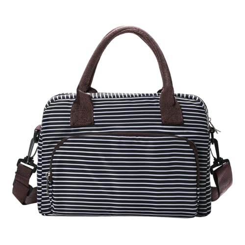 MEXS Lunch Bag for Women Men Insulated Reusable Large Lunch Box Adult Striped Leakproof Portable Cooler Tote Bags for Work Picnic - Image 1